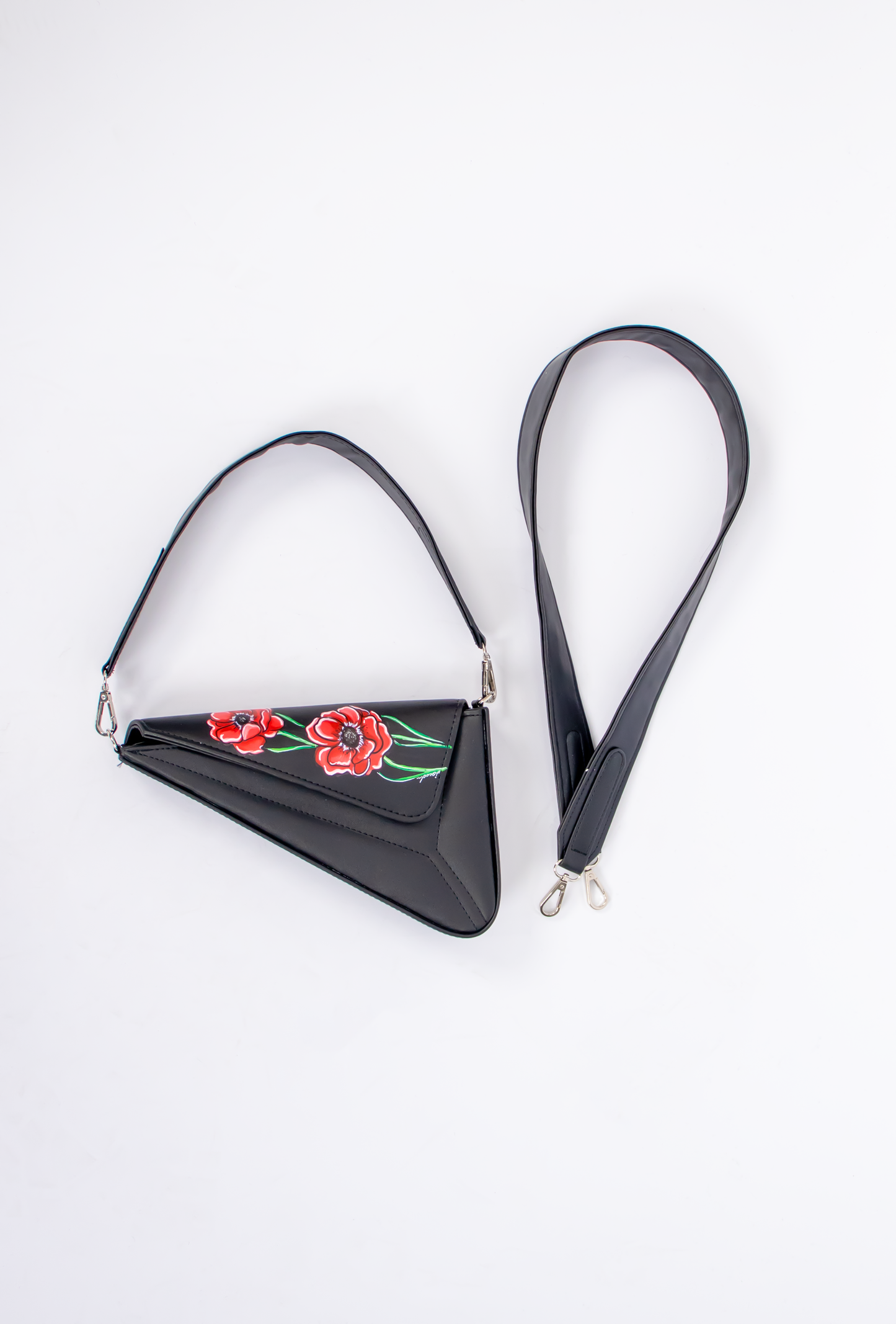 Gun Triangle Shoulder Cross Bag(Poppy Anemone)